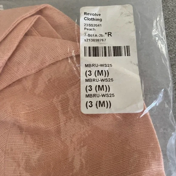 MATTHEW BRUCH x Revolve Triangle Tie Front Crop Top in Peach - Picture 6 of 6